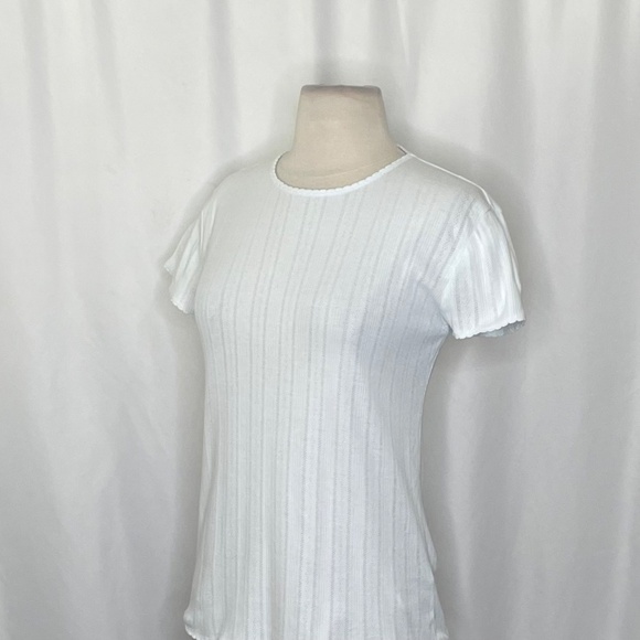 NWT! J. CREW Pointelle Short Sleeve T-Shirt Top Ocean Air Light Blue Medium - Picture 7 of 15